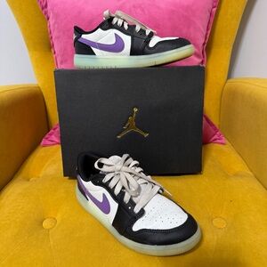 Nike Air Jordan 1 Retro Low OG Sneakers with Glow in the Dark Soles - EC - 13.5